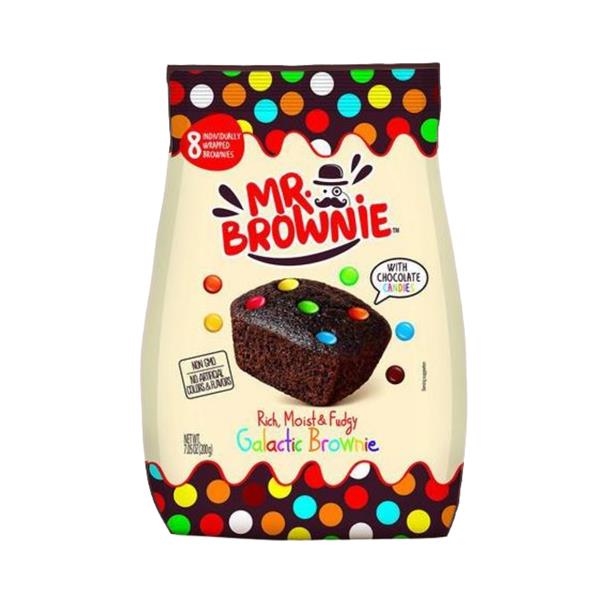 Mr Brownie galactic brownies met chocolade snoepjes 200 gr x 12 st