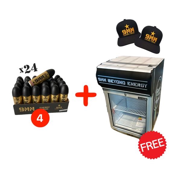 Colis 9MM: 4 pack + 1 frigo gratuit + 5 casquettes