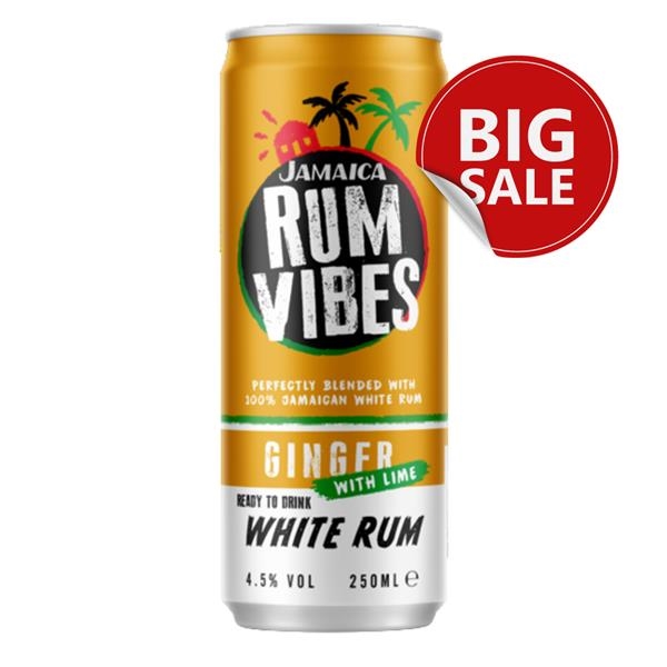 Rum Vibes Ginger with Lime White Rum 250 ml x 24 pc (alc 4,5%) (BBD 17/07/2024)