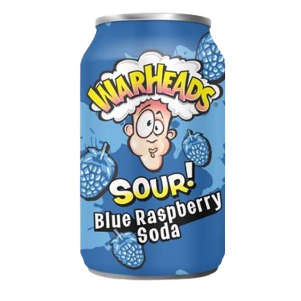 Warheads blue raspberry sour soda 355 ml x 12 pc