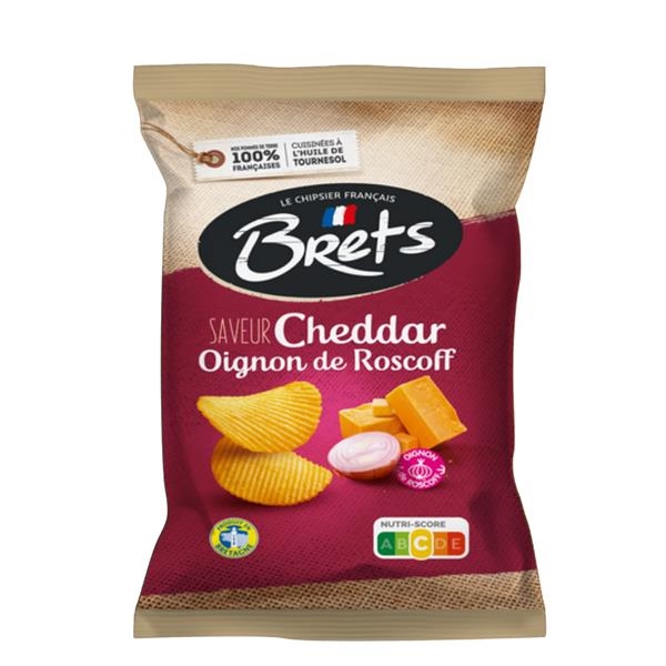 Brets chips met cheddar kaas & Roscoff uien smaak 125 gr x 10 pc