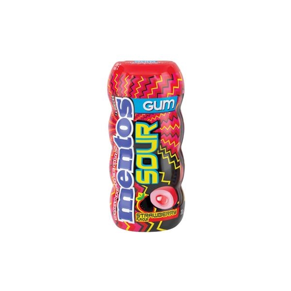 Mentos Chewing Gum acidulé goût fraise 30 gr x 15 pc