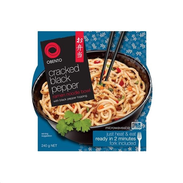 Obento Cracked Black Pepper Ramen Noodle Bowl 240 gr x 6 pc