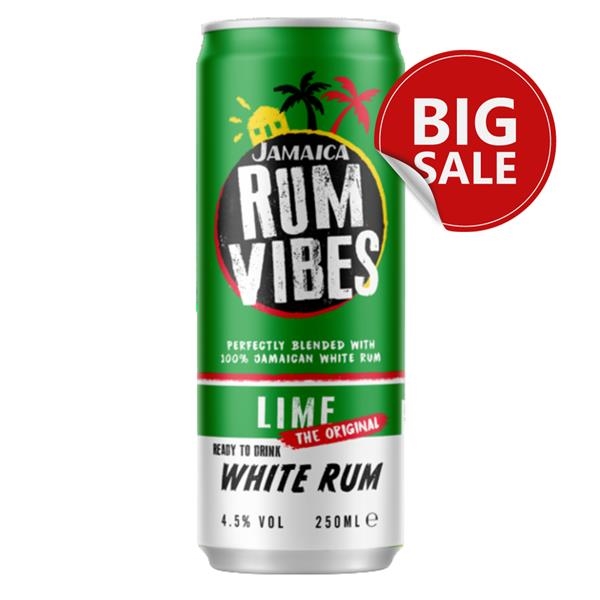 Rum Vibes Lime White Rum 250 ml x 24 pc (alc 4,5%) (BBD 13/07/2024)
