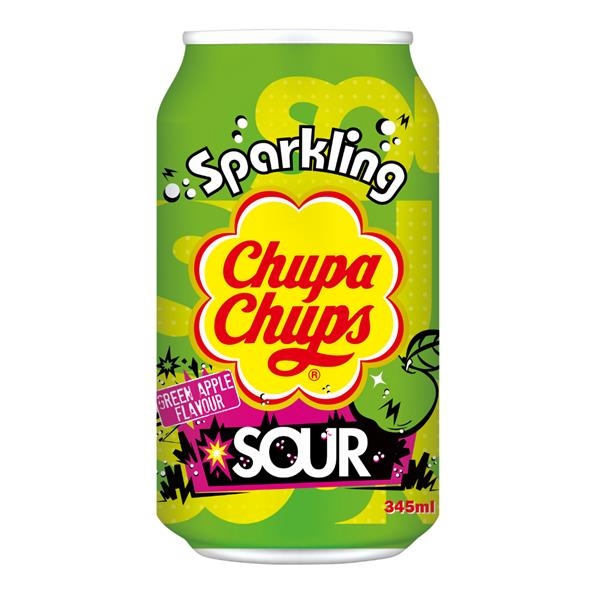 Chupa Chups Sour Sparkling Green Apple 345 ml x 24 st