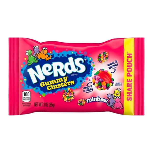 Nerds Gummy Clusters Rainbow Share Pouch 85 gr x 12 pc
