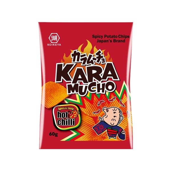 Karamucho Patato Chips Hot Chili Ridge Cut 60 gr x 12 pc