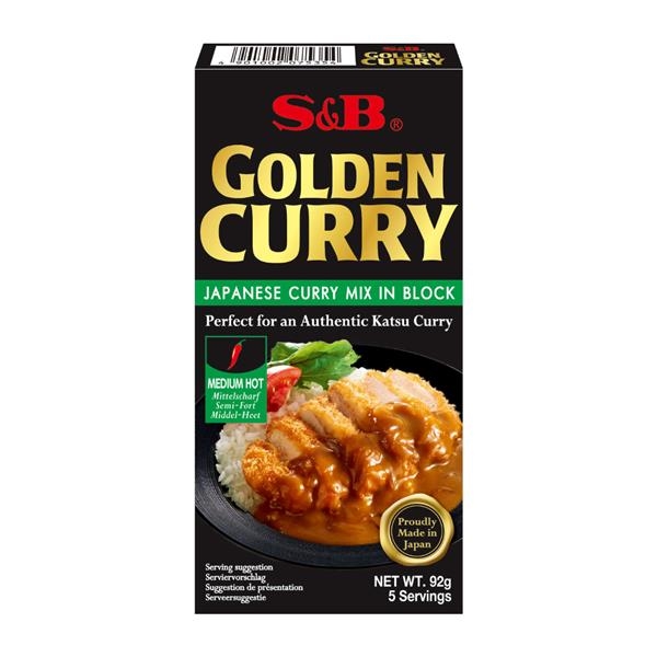 S&B Golden Curry moyennement piquant 92 gr x 24 pc