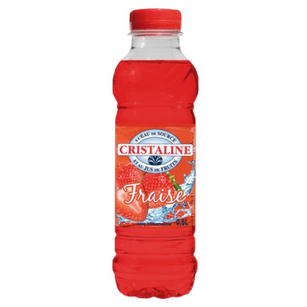 Eau Cristaline aromatisée à la fraise 500 ml x 24 pc