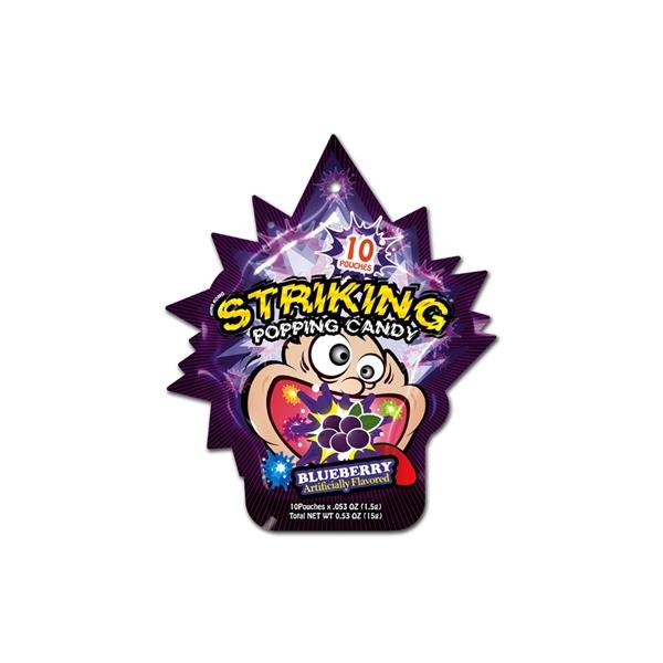 Striking Popping Candy Myrtille 15 gr x 48 pc (4 bandes à suspendre)