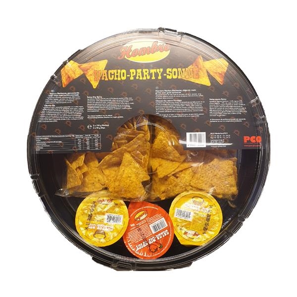 Blad Hombre Nacho-Party-Sonne met 3 sauzen (2 kazen en 1 salsa) x 10 pc