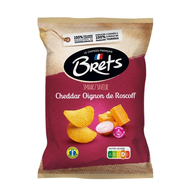 Brets crisps with cheddar cheese & Roscoff onions flavor 125 gr x 10 pc