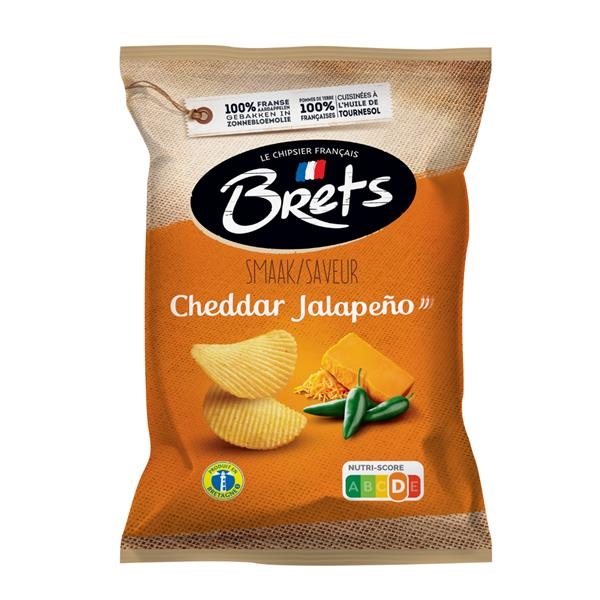 Brets crisps with cheddar jalapeño flavor 125 gr x 10 pc