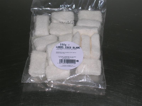 Lards coco blanc 200 gr x 24 pc