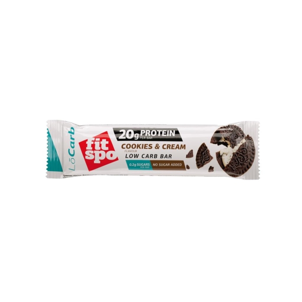 FitSpo Lo Carb Protein Bar Cookies and Cream