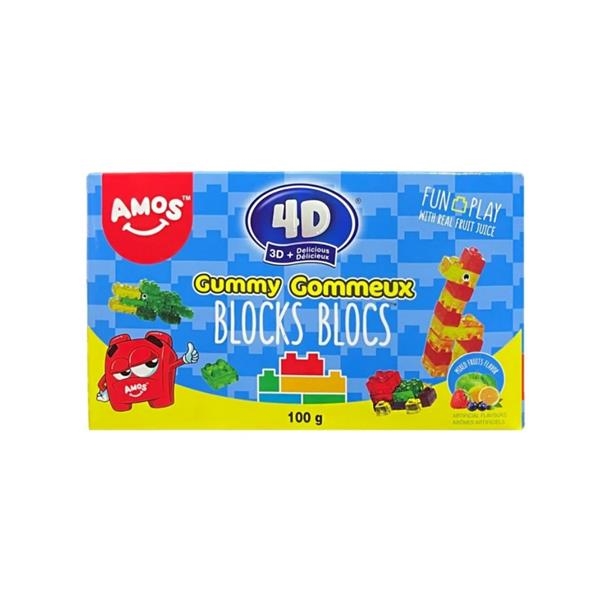 Amos 4D Gummy Blocks 100 gr x 12 st