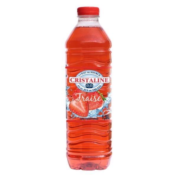 Eau Cristaline aromatisée à la fraise 1,5 l x 6 pc