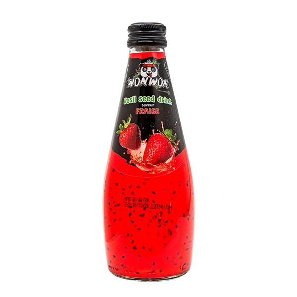 Won Won Basil Seed Drink aardbei 290 ml x 12 st