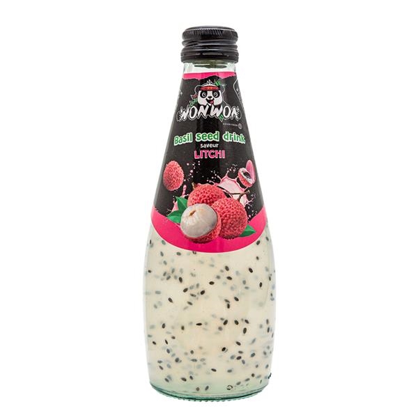 Won Won Basil Seed Drink Lychee 290 ml x 12 st