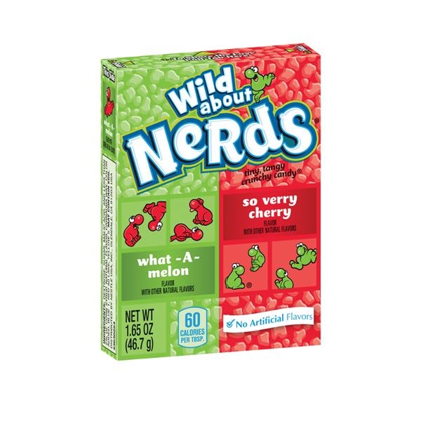 Wonka Nerds (vert/rouge) watermelon/wildcherry 46 gr x 36 st