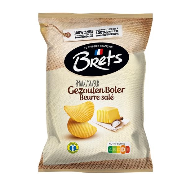 Brets chips met gezouten boter smaak 125 gr x 10 st