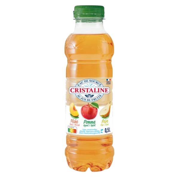 Cristaline apple/peach/pear water 500 ml x 24 pc