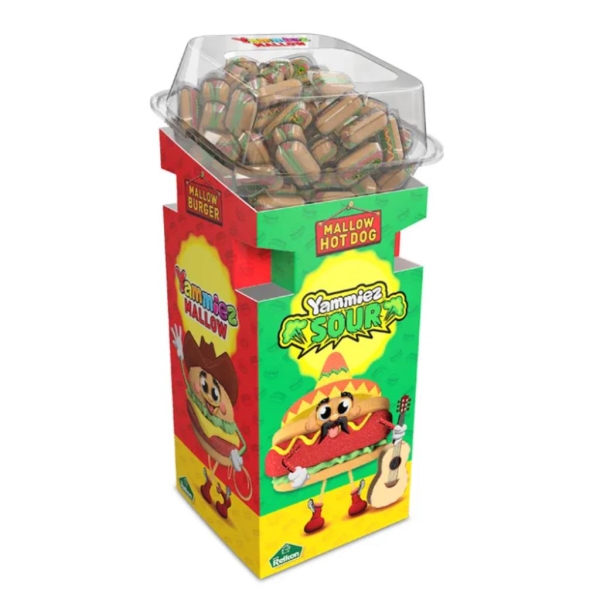 Display Yammies Sour hot Dog Mallow 50 gr x 100 st
