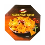 Plate Hombre Nacho-Party-Sonne with 3 dips of sauces (2 cheeses and 1 salsa) x 10 pc (carton)