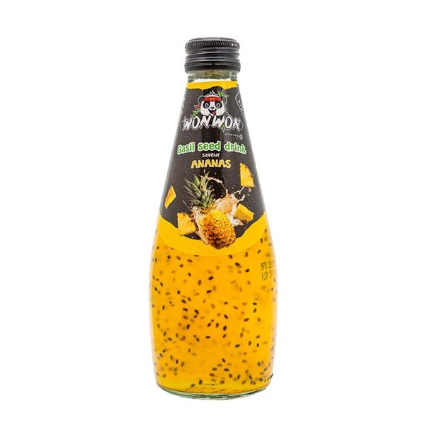 Won Won Basil Seed Drink Pineapple 290 ml x 12 pc
