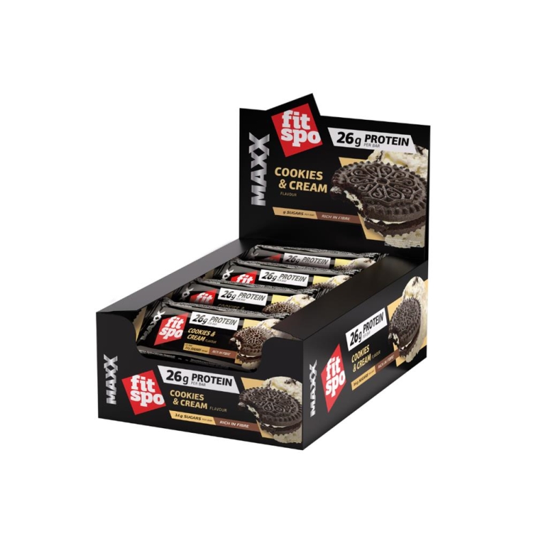 FitSpo MAXX Protein bar Cookies and Cream 75 gr x 12 pc