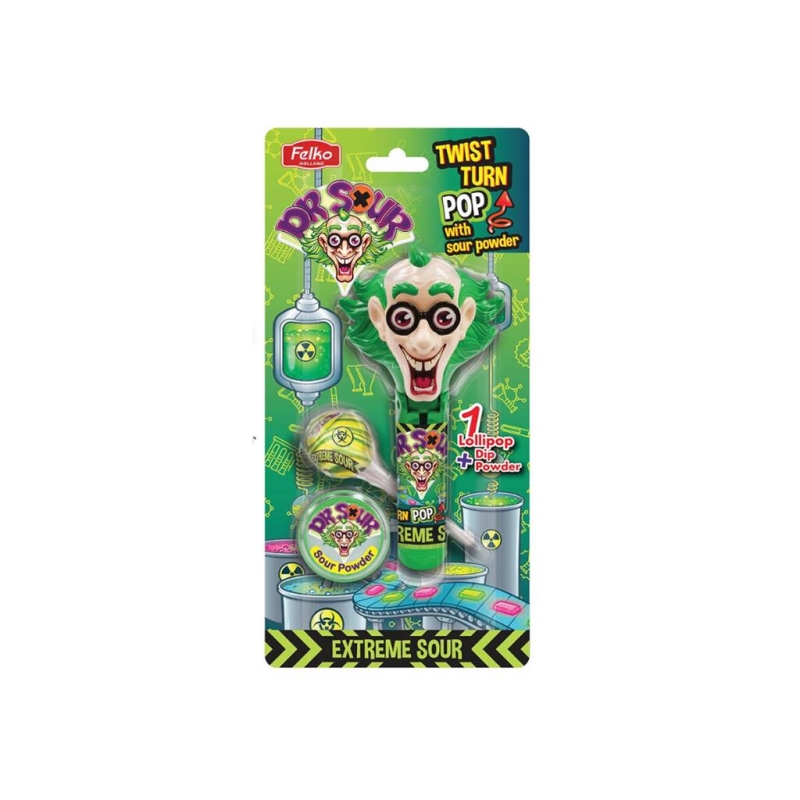 Dr. Sour Twist & Turn Pop Blister Card 17 gr x 6 st