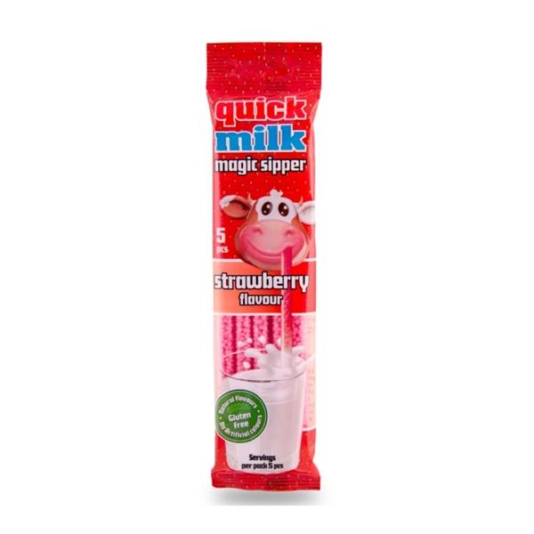 Quick Milk Paille Fraise 30 gr x 20 pc