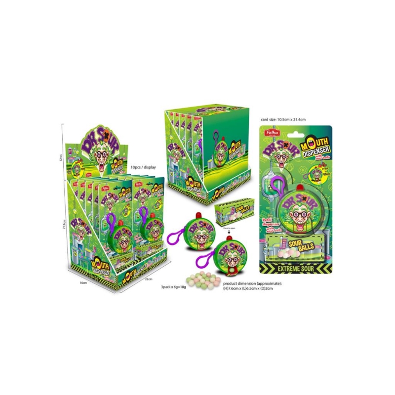 Dr. Sour Mouth Dispenser 18 gr x 10 st