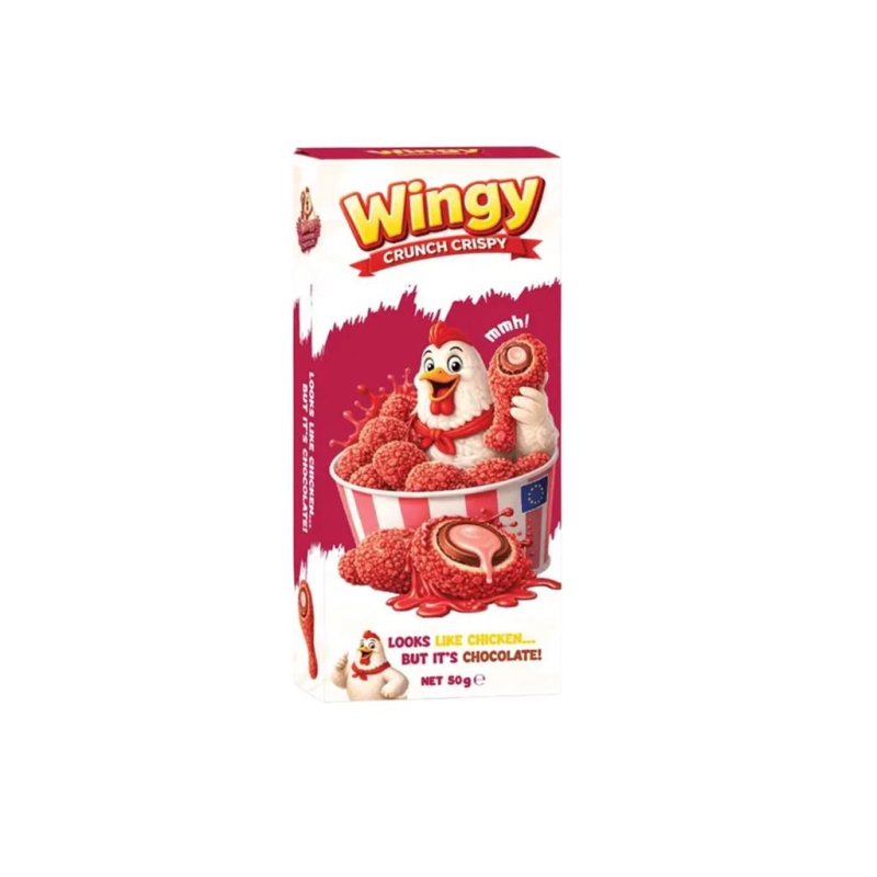 Wingy Chocolate Aardbei 50 gr x 12 st