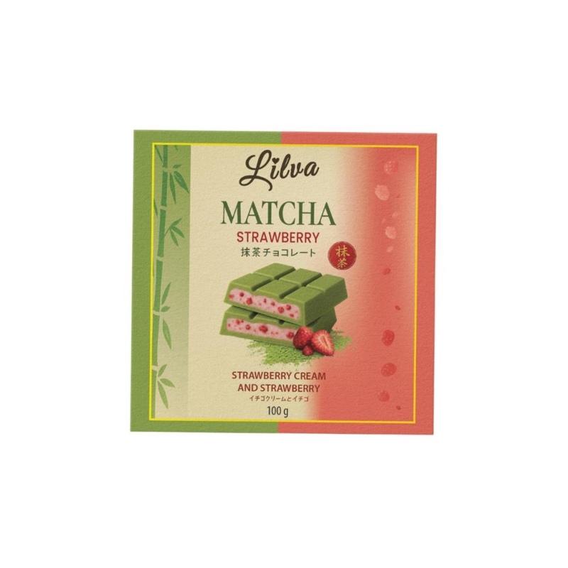 Lilva Matcha Chocolat Fraise 100 gr x 12 pc