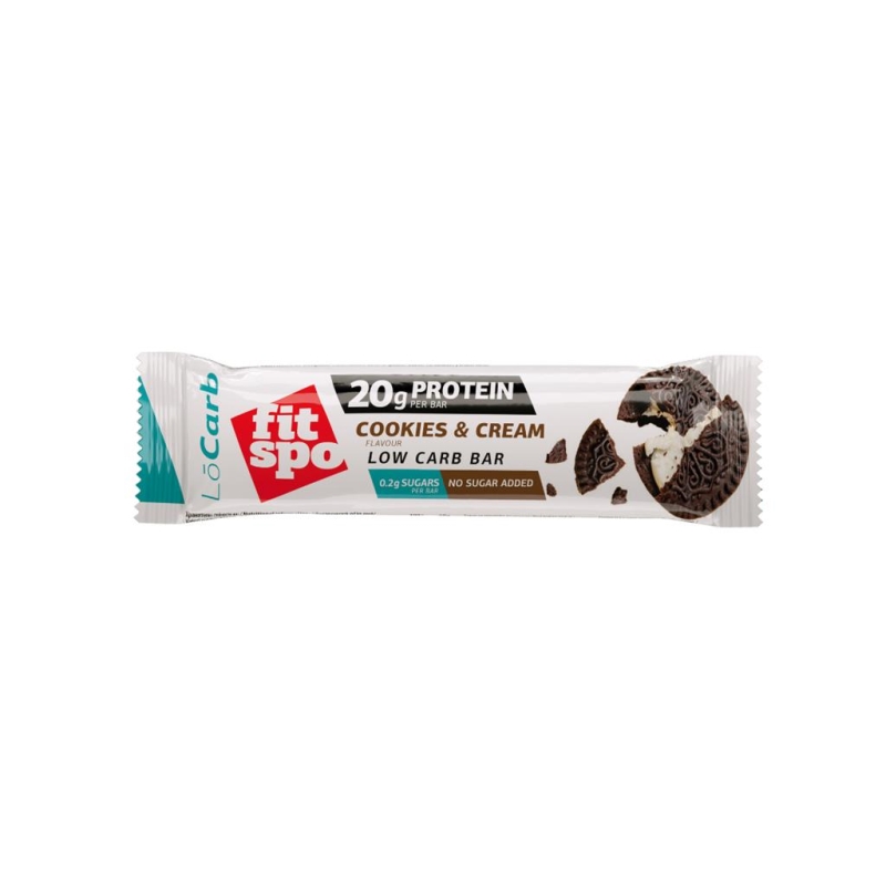 FitSpo Lo Carb Protein Bar Cookies and Cream 60 gr x 12 st