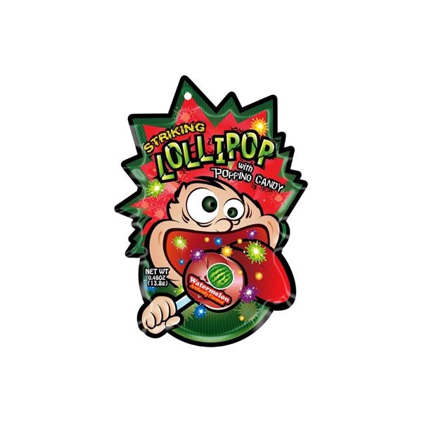 Striking Lollipop Popping Candy Watermelon 13,8 gr x 48 pc (4 hanging strips)