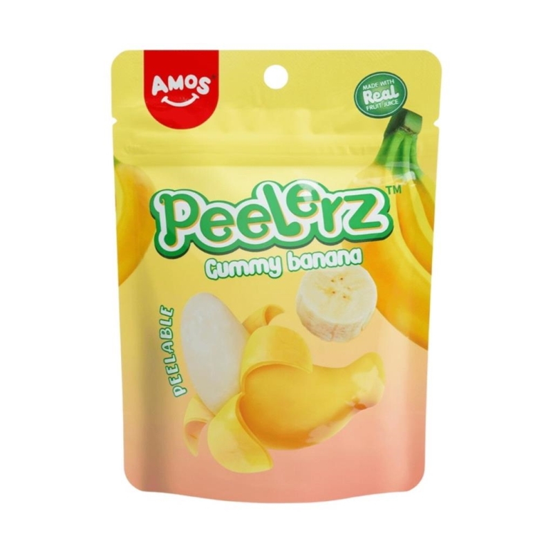 Amos Peelerz Gummy Candy - Banana 65 gr x 24 st