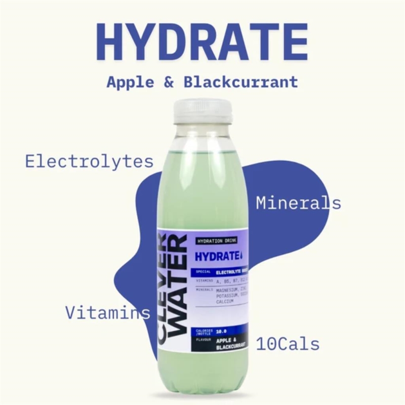 CLEVERWATER HYDRATE Apple & Blackcurrant 500 ml x 12 st