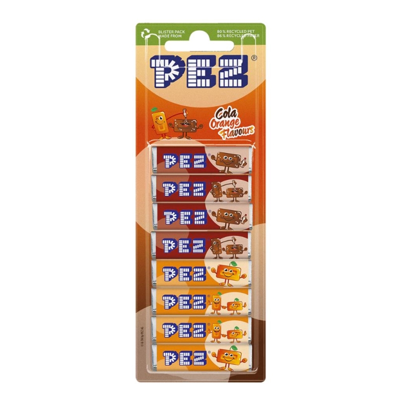 Pez Refill Cola Orange 51 gr x 18 pc