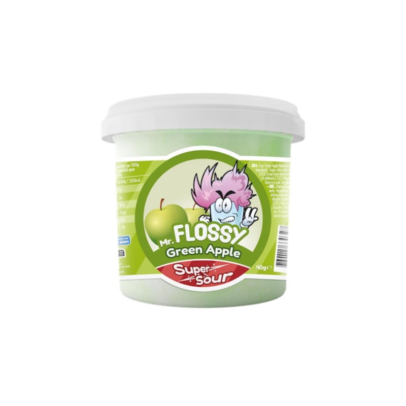 Mr Flossy Cotton Candy Sour Green Apple 40 gr x 12 st