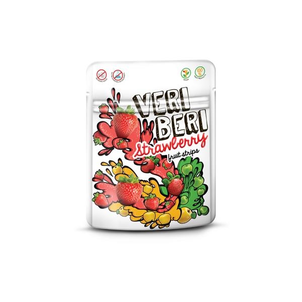 Veri Beri Strawberry fruit strips 50 gr x 28 pc (BBD = 24/09/26)