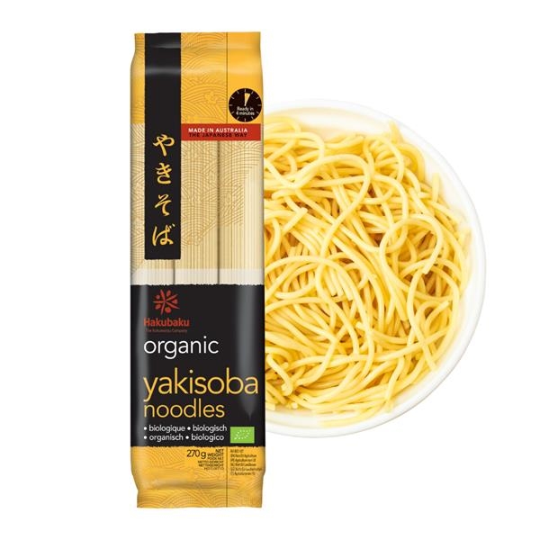 Hakubaku Nouilles Yakisoba Bio 270 gr x 8 pc - Certifié BE-BIO-03