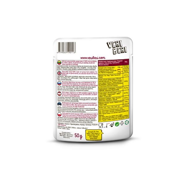 Veri Beri Cherry fruit strips 50 gr x 28 pc (BBD = 30/09/26)